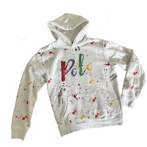Polo Ralph Lauren Paint Splatter Hoodie – Unisex Fit Authentic Polo Ralph Lauren